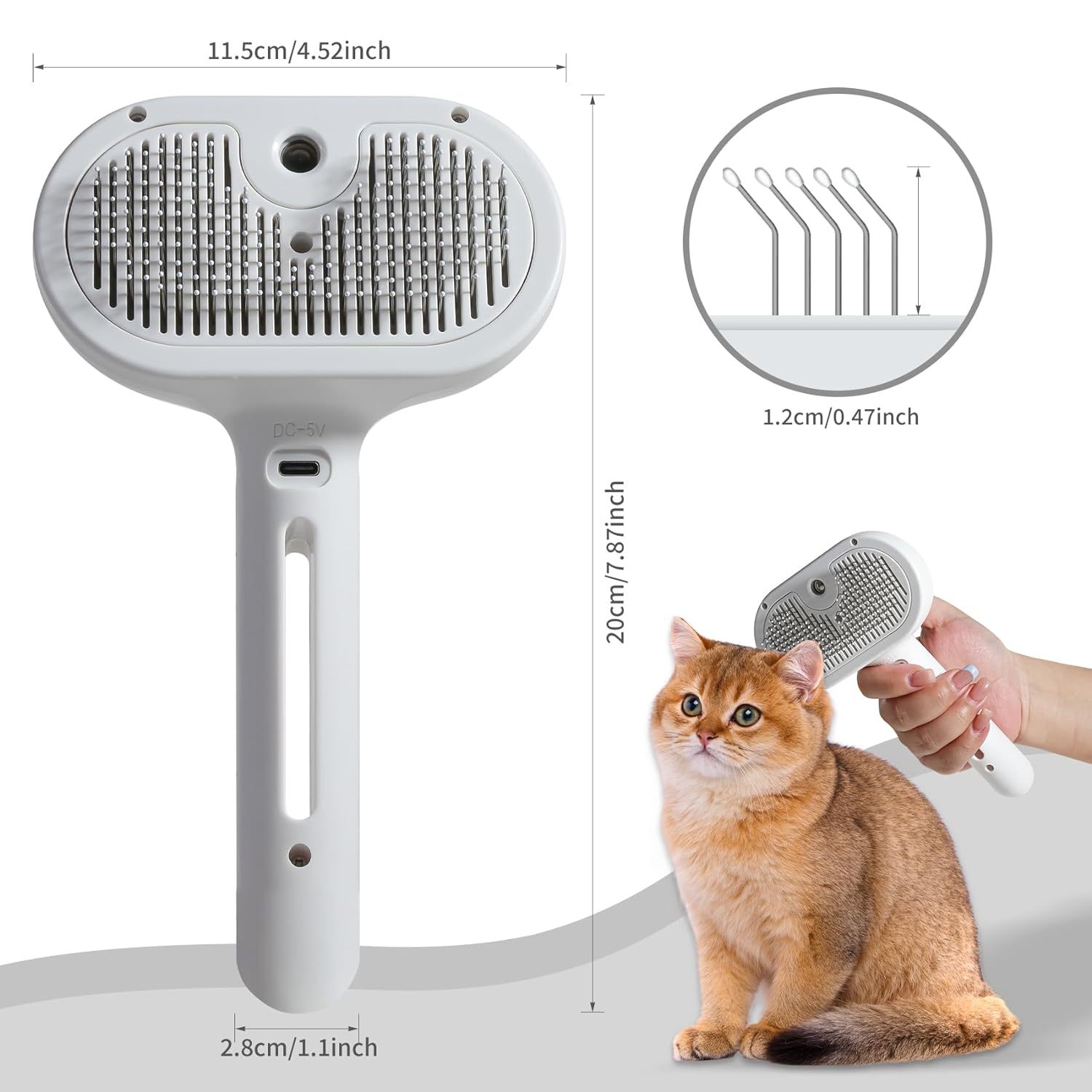 Spray Cat & Dog Brush for Shedding – Pet Hair Removal Comb with Water Tank & Release Button - Image 5